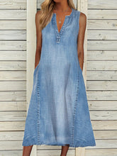 Plain Sleeveless V Neck Casual Dresses